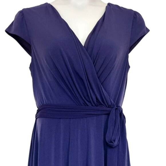 LOTUS Pockets Stretchy Self Sash Purple Office Casual Party Dress size 18W - Picture 8 of 16